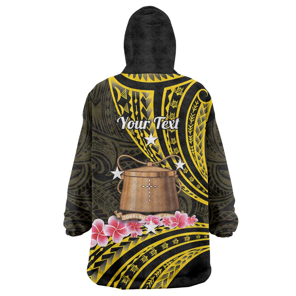 Personalised Tokelau Tokehega Day Wearable Blanket Hoodie Tokelauan Tatau Black Color LT14 - Polynesian Pride