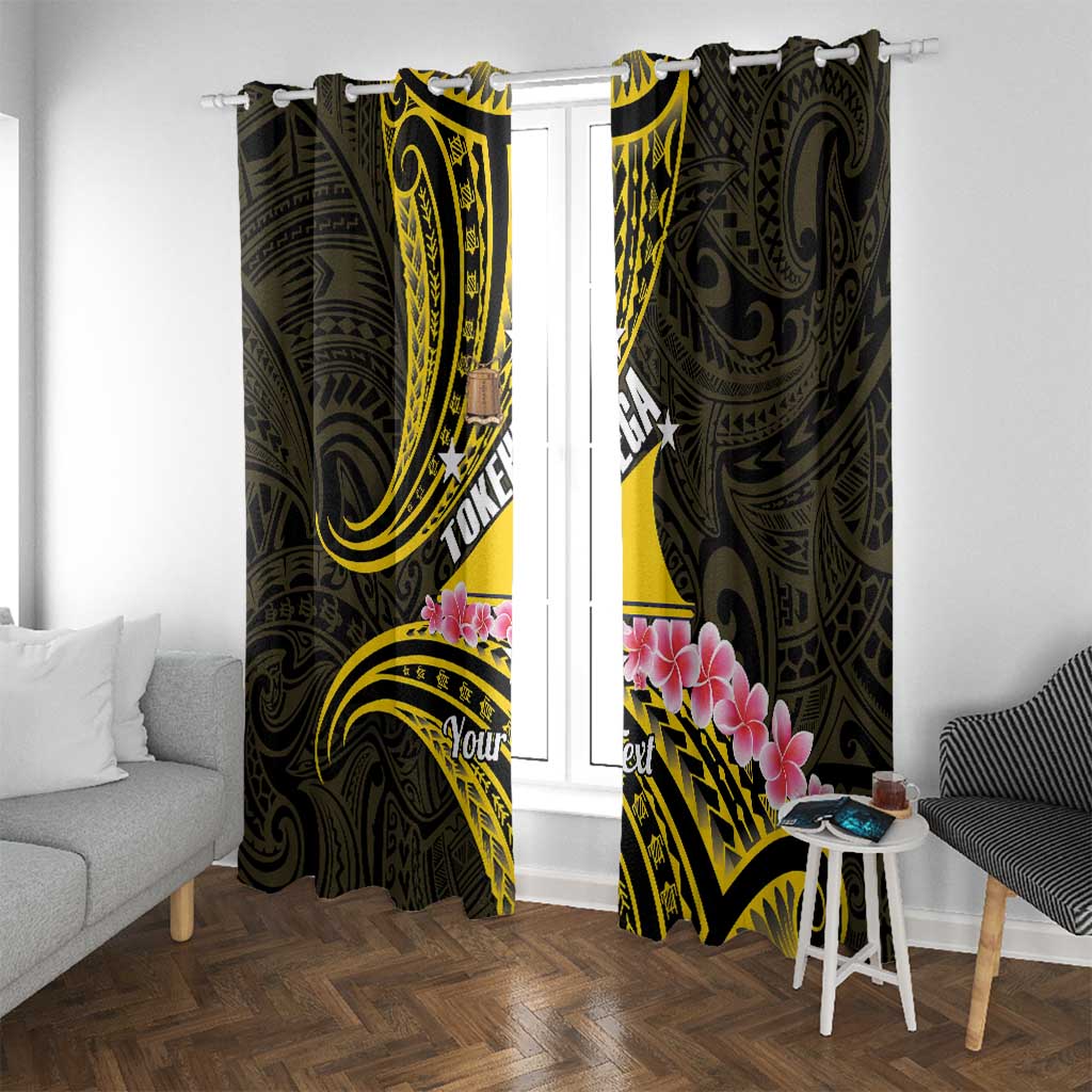 Personalised Tokelau Tokehega Day Window Curtain Tokelauan Tatau Black Color LT14 With Grommets Black - Polynesian Pride