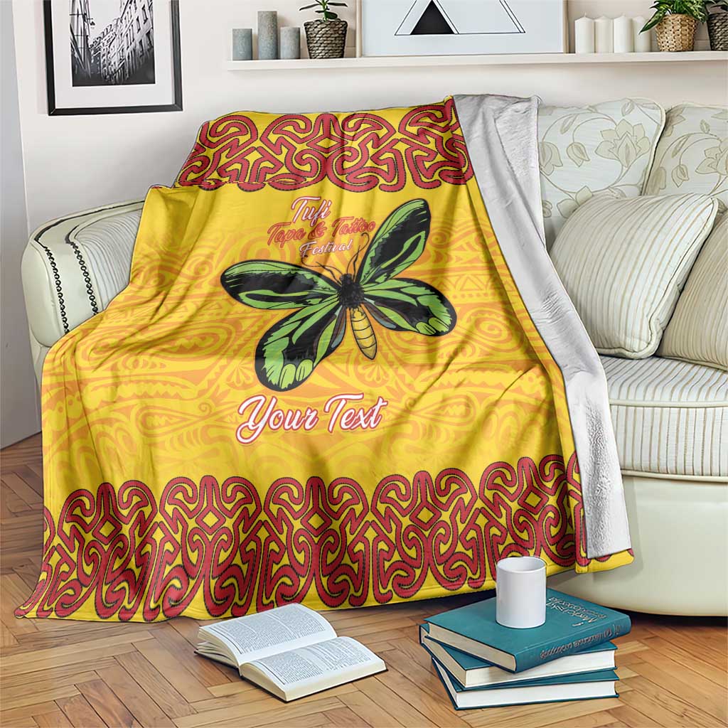 Personalised Tufi Tapa and Tattoo Festival Blanket PNG Oro Butterfly Tapa Pattern - Polynesian Pride