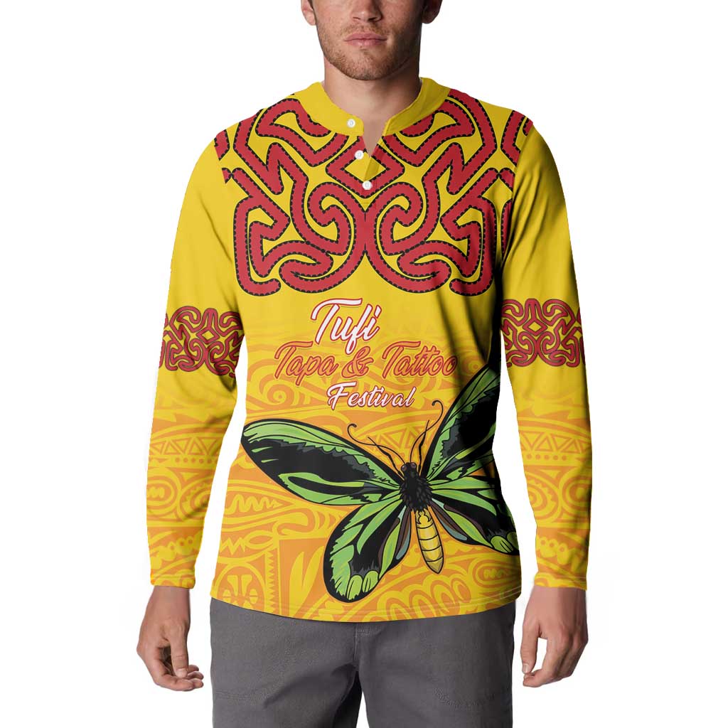 Personalised Tufi Tapa and Tattoo Festival Button Sweatshirt PNG Oro Butterfly Tapa Pattern - Polynesian Pride