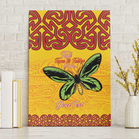 Personalised Tufi Tapa and Tattoo Festival Canvas Wall Art PNG Oro Butterfly Tapa Pattern LT14 Without Frame Yellow - Polynesian Pride