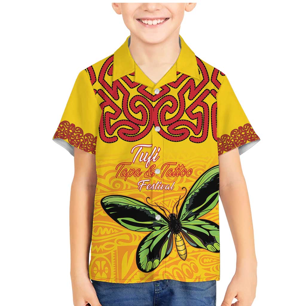 Personalised Tufi Tapa and Tattoo Festival Family Matching Mermaid Dress and Hawaiian Shirt PNG Oro Butterfly Tapa Pattern - Polynesian Pride