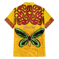 Personalised Tufi Tapa and Tattoo Festival Family Matching Off Shoulder Short Dress and Hawaiian Shirt PNG Oro Butterfly Tapa Pattern - Polynesian Pride