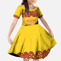 Personalised Tufi Tapa and Tattoo Festival Family Matching Short Sleeve Bodycon Dress and Hawaiian Shirt PNG Oro Butterfly Tapa Pattern - Polynesian Pride