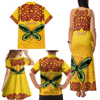 Personalised Tufi Tapa and Tattoo Festival Family Matching Tank Maxi Dress and Hawaiian Shirt PNG Oro Butterfly Tapa Pattern - Polynesian Pride