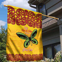 Personalised Tufi Tapa and Tattoo Festival Garden Flag PNG Oro Butterfly Tapa Pattern - Polynesian Pride