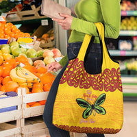 Personalised Tufi Tapa and Tattoo Festival Grocery Bag PNG Oro Butterfly Tapa Pattern LT14 - Polynesian Pride