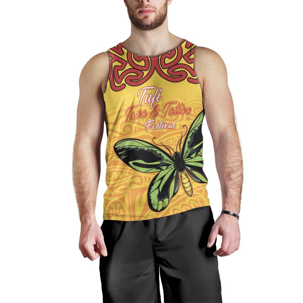Personalised Tufi Tapa and Tattoo Festival Men Tank Top PNG Oro Butterfly Tapa Pattern LT14 - Polynesian Pride