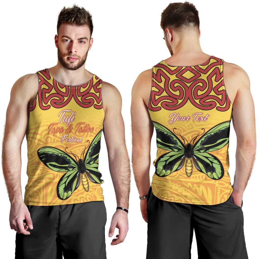 Personalised Tufi Tapa and Tattoo Festival Men Tank Top PNG Oro Butterfly Tapa Pattern LT14 - Polynesian Pride