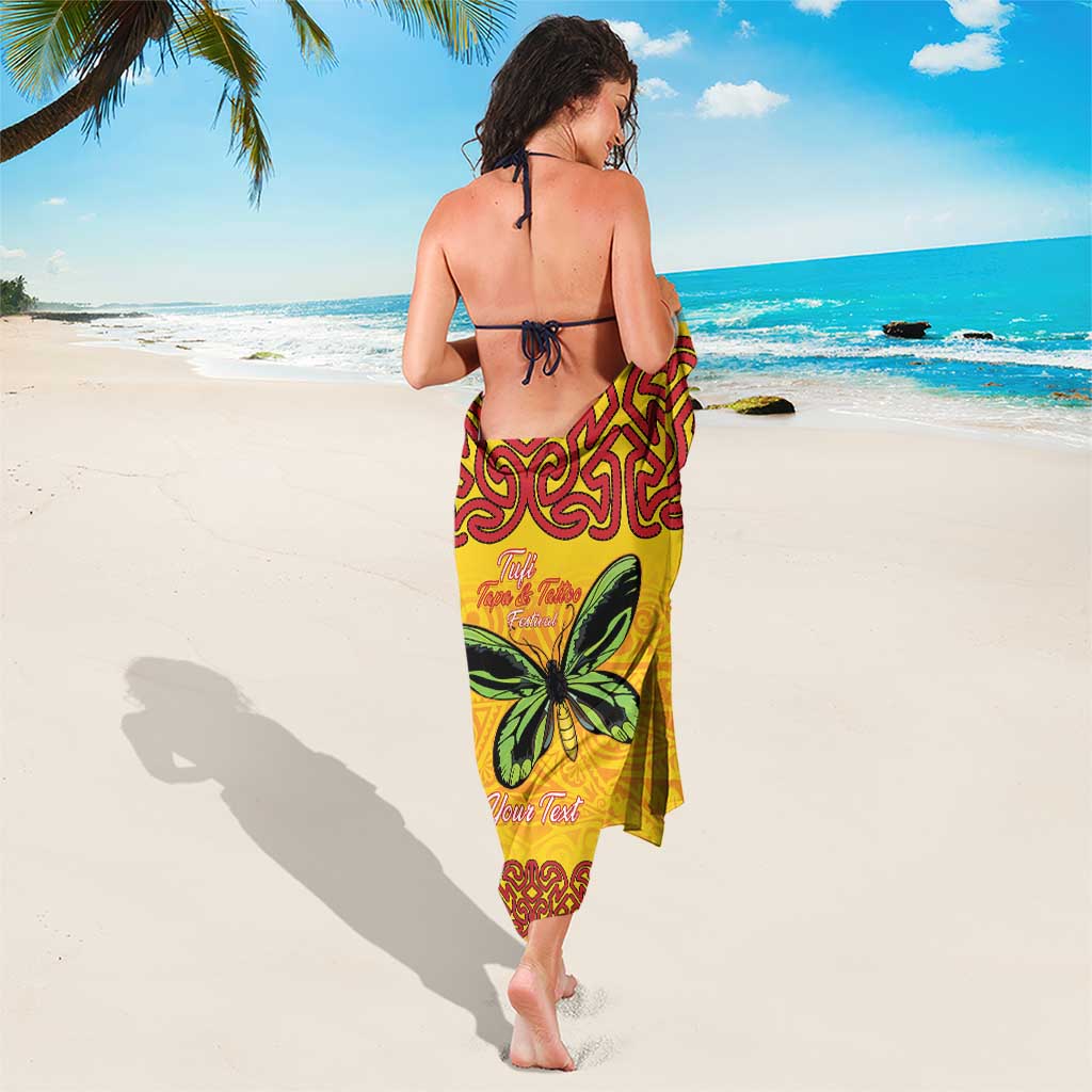 Personalised Tufi Tapa and Tattoo Festival Sarong PNG Oro Butterfly Tapa Pattern LT14 - Polynesian Pride
