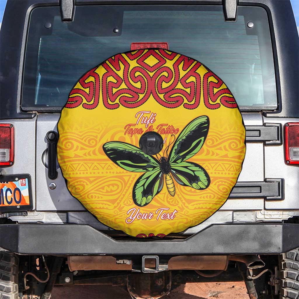 Personalised Tufi Tapa and Tattoo Festival Spare Tire Cover PNG Oro Butterfly Tapa Pattern - Polynesian Pride