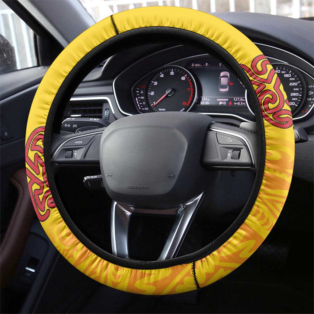 Tufi Tapa and Tattoo Festival Steering Wheel Cover PNG Oro Butterfly Tapa Pattern - Polynesian Pride