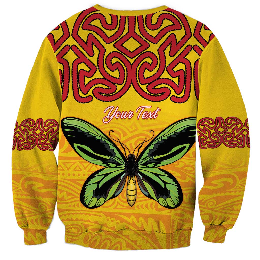 Personalised Tufi Tapa and Tattoo Festival Sweatshirt PNG Oro Butterfly Tapa Pattern - Polynesian Pride