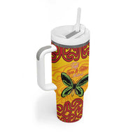 Personalised Tufi Tapa and Tattoo Festival Tumbler With Handle PNG Oro Butterfly Tapa Pattern LT14 - Polynesian Pride