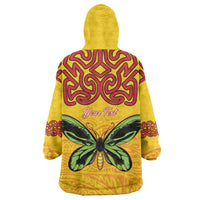 Personalised Tufi Tapa and Tattoo Festival Wearable Blanket Hoodie PNG Oro Butterfly Tapa Pattern - Polynesian Pride