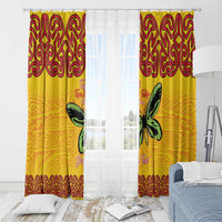 Personalised Tufi Tapa and Tattoo Festival Window Curtain PNG Oro Butterfly Tapa Pattern LT14 - Polynesian Pride