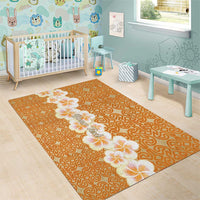 Personalised Tufi Tapa and Tattoo Festival Area Rug Oro Tapa Cloth With Plumeria LT14 - Polynesian Pride