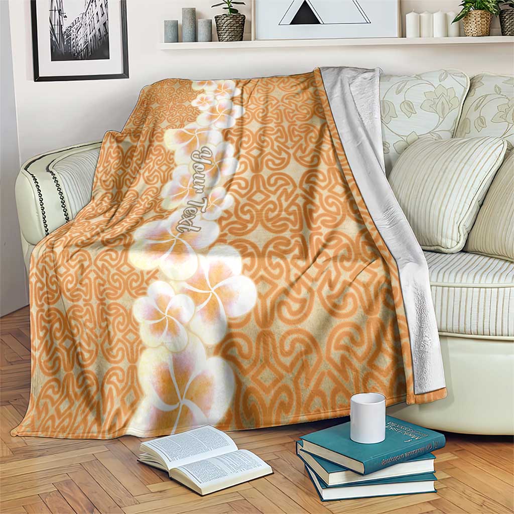 Personalised Tufi Tapa and Tattoo Festival Blanket Oro Tapa Cloth With Plumeria - Polynesian Pride