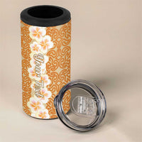 Personalised Tufi Tapa and Tattoo Festival 4 in 1 Can Cooler Tumbler Oro Tapa Cloth With Plumeria LT14 - Polynesian Pride