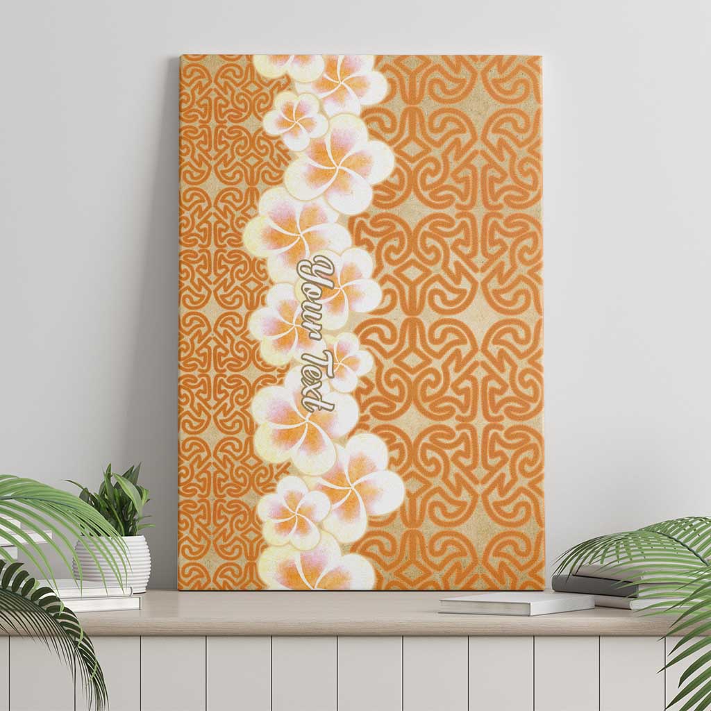 Personalised Tufi Tapa and Tattoo Festival Canvas Wall Art Oro Tapa Cloth With Plumeria - Polynesian Pride