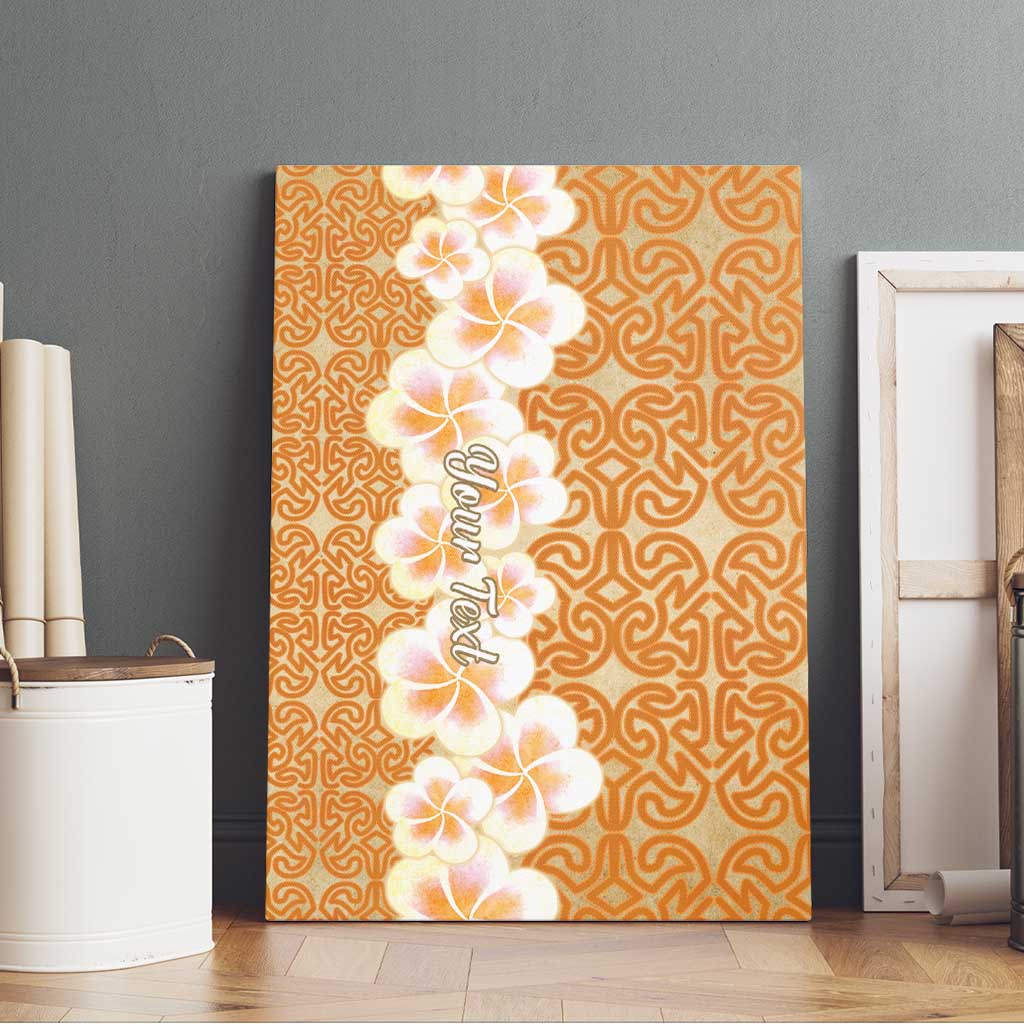 Personalised Tufi Tapa and Tattoo Festival Canvas Wall Art Oro Tapa Cloth With Plumeria - Polynesian Pride