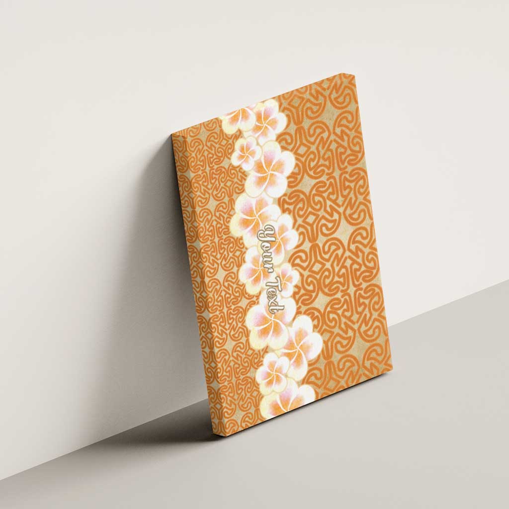 Personalised Tufi Tapa and Tattoo Festival Canvas Wall Art Oro Tapa Cloth With Plumeria - Polynesian Pride