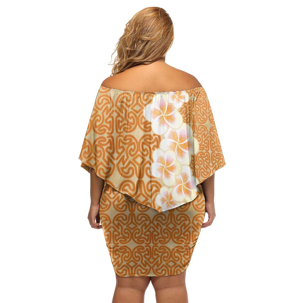 Personalised Tufi Tapa and Tattoo Festival Family Matching Off Shoulder Short Dress and Hawaiian Shirt Oro Tapa Cloth With Plumeria LT14 - Polynesian Pride