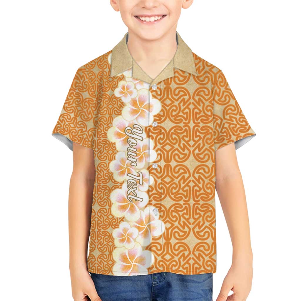 Personalised Tufi Tapa and Tattoo Festival Family Matching Summer Maxi Dress and Hawaiian Shirt Oro Tapa Cloth With Plumeria LT14 Son's Shirt Brown - Polynesian Pride