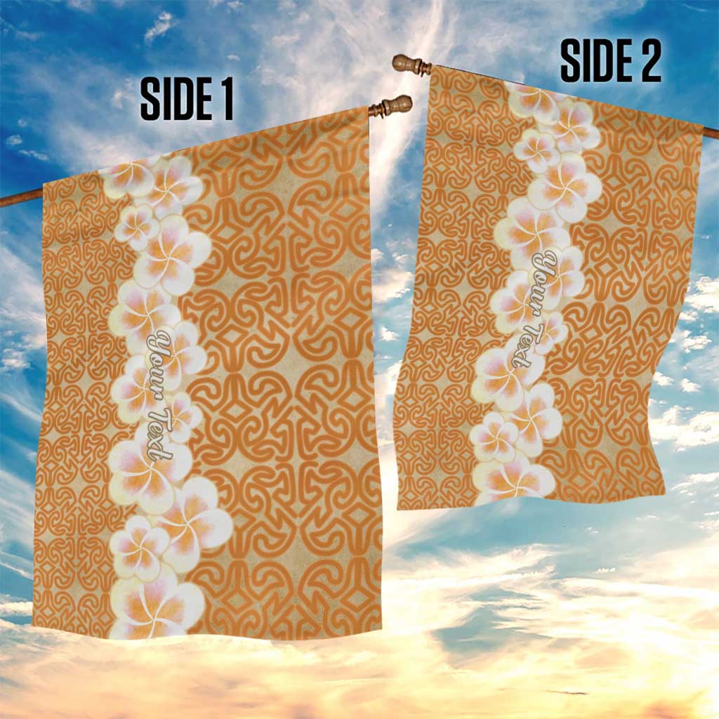 Personalised Tufi Tapa and Tattoo Festival Garden Flag Oro Tapa Cloth With Plumeria - Polynesian Pride