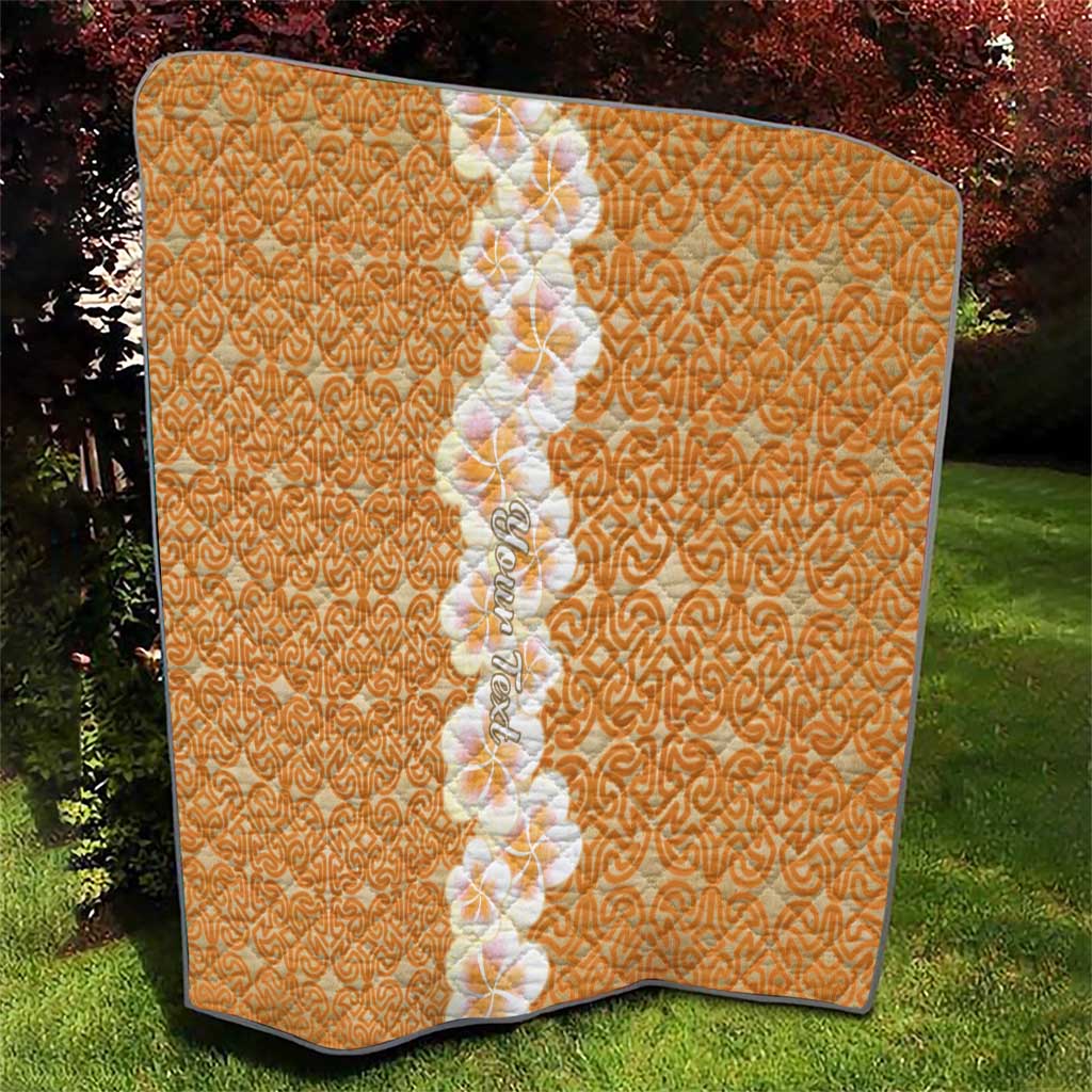 Personalised Tufi Tapa and Tattoo Festival Quilt Oro Tapa Cloth With Plumeria LT14 - Polynesian Pride