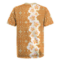 Personalised Tufi Tapa and Tattoo Festival Rugby Jersey Oro Tapa Cloth With Plumeria - Polynesian Pride