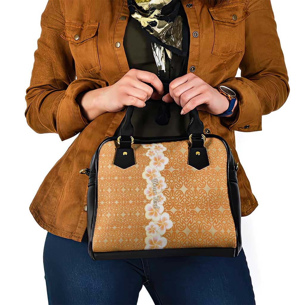 Personalised Tufi Tapa and Tattoo Festival Shoulder Handbag Oro Tapa Cloth With Plumeria LT14 - Polynesian Pride