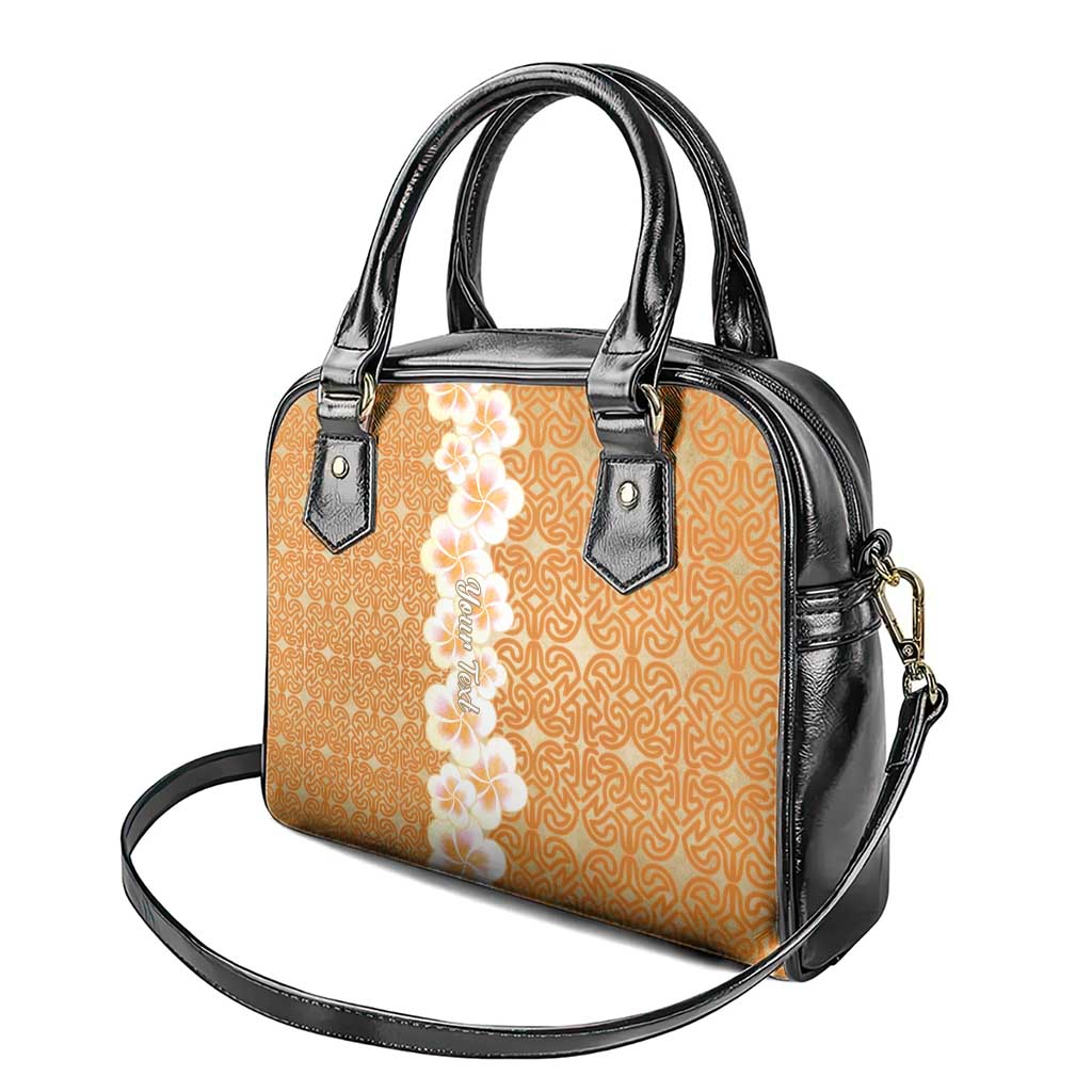 Personalised Tufi Tapa and Tattoo Festival Shoulder Handbag Oro Tapa Cloth With Plumeria LT14 - Polynesian Pride