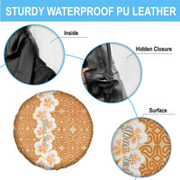 Personalised Tufi Tapa and Tattoo Festival Spare Tire Cover Oro Tapa Cloth With Plumeria - Polynesian Pride