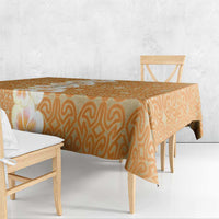 Personalised Tufi Tapa and Tattoo Festival Tablecloth Oro Tapa Cloth With Plumeria LT14 - Polynesian Pride