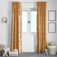 Personalised Tufi Tapa and Tattoo Festival Window Curtain Oro Tapa Cloth With Plumeria LT14 - Polynesian Pride