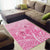 Personalised Polynesia Breast Cancer Awareness Area Rug No One Fights Alone Turtle Ribbon - Pink Version