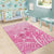 Personalised Polynesia Breast Cancer Awareness Area Rug No One Fights Alone Turtle Ribbon - Pink Version