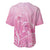 Personalised Polynesia Breast Cancer Awareness Baseball Jersey No One Fights Alone Turtle Ribbon - Pink Version