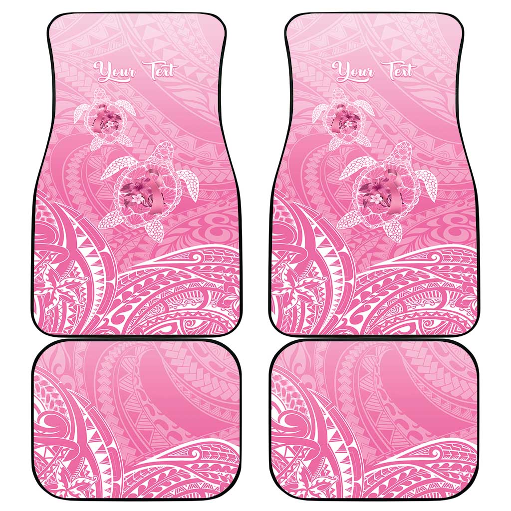 Personalised Polynesia Breast Cancer Awareness Car Mats No One Fights Alone Turtle Ribbon - Pink Version