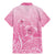 Personalised Polynesia Breast Cancer Awareness Family Matching Mermaid Dress and Hawaiian Shirt No One Fights Alone Turtle Ribbon - Pink Version