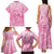 Personalised Polynesia Breast Cancer Awareness Family Matching Tank Maxi Dress and Hawaiian Shirt No One Fights Alone Turtle Ribbon - Pink Version