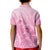 Personalised Polynesia Breast Cancer Awareness Kid Polo Shirt No One Fights Alone Turtle Ribbon - Pink Version