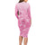 Personalised Polynesia Breast Cancer Awareness Long Sleeve Bodycon Dress No One Fights Alone Turtle Ribbon - Pink Version