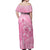 Personalised Polynesia Breast Cancer Awareness Off Shoulder Maxi Dress No One Fights Alone Turtle Ribbon - Pink Version