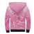 Personalised Polynesia Breast Cancer Awareness Sherpa Hoodie No One Fights Alone Turtle Ribbon - Pink Version