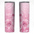 Personalised Polynesia Breast Cancer Awareness Skinny Tumbler No One Fights Alone Turtle Ribbon - Pink Version