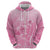 Personalised Polynesia Breast Cancer Awareness Zip Hoodie No One Fights Alone Turtle Ribbon - Pink Version