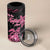 Personalised Polynesia Breast Cancer Awareness 4 in 1 Can Cooler Tumbler No One Fights Alone Turtle Ribbon - Black Version