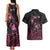 Personalised Polynesia Breast Cancer Awareness Couples Matching Tank Maxi Dress and Hawaiian Shirt No One Fights Alone Turtle Ribbon - Black Version